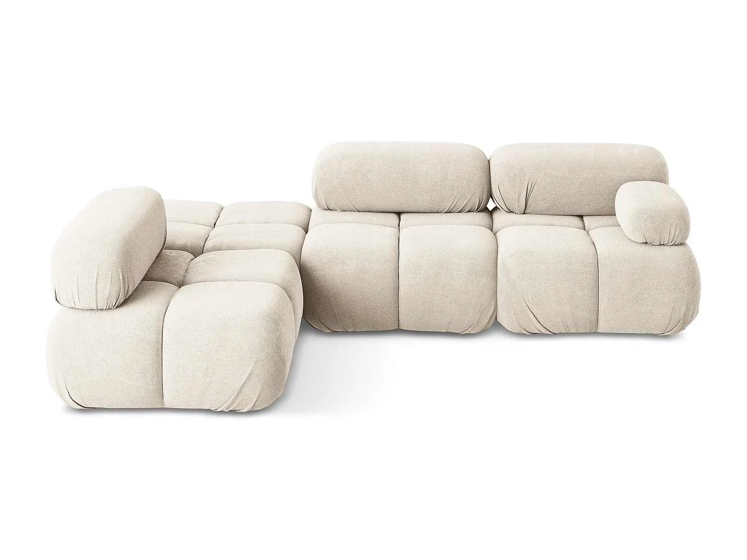 Canapé d'angle modulaire gauche en Chenille - beige clair - LOKUA