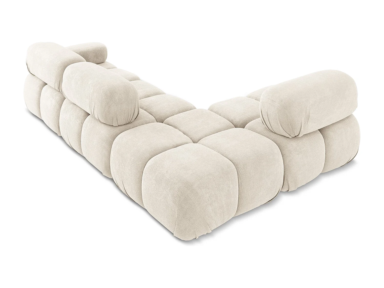 Canapé d'angle modulaire gauche en Chenille - beige clair - LOKUA