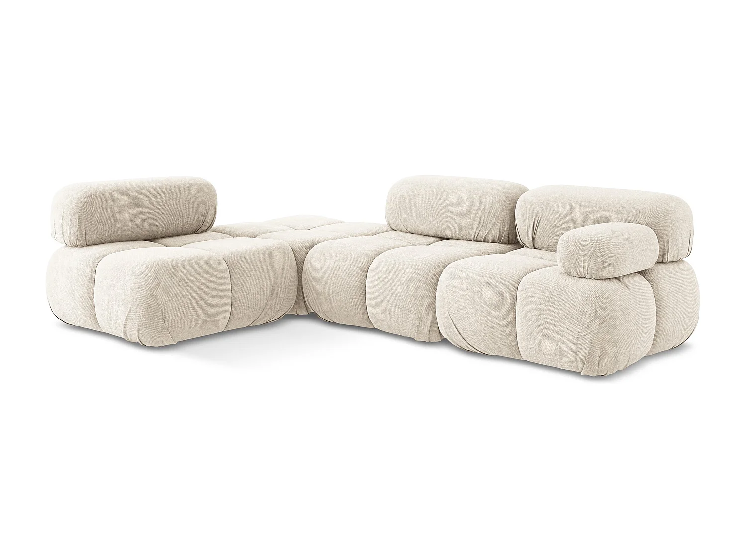 3-Sitzer Modulares Ecksofa - Ecke Links - Chenille - Hell beige - LOKUA