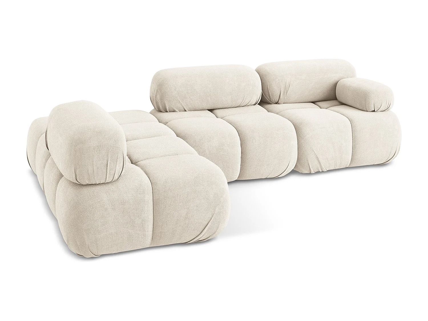 3-Sitzer Modulares Ecksofa - Ecke Links - Chenille - Hell beige - LOKUA