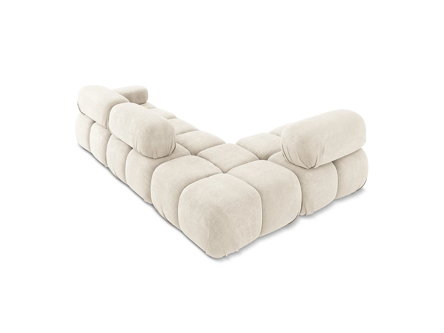 Modulaire hoekbank links van lichtbeige chenille stof - SANREMO