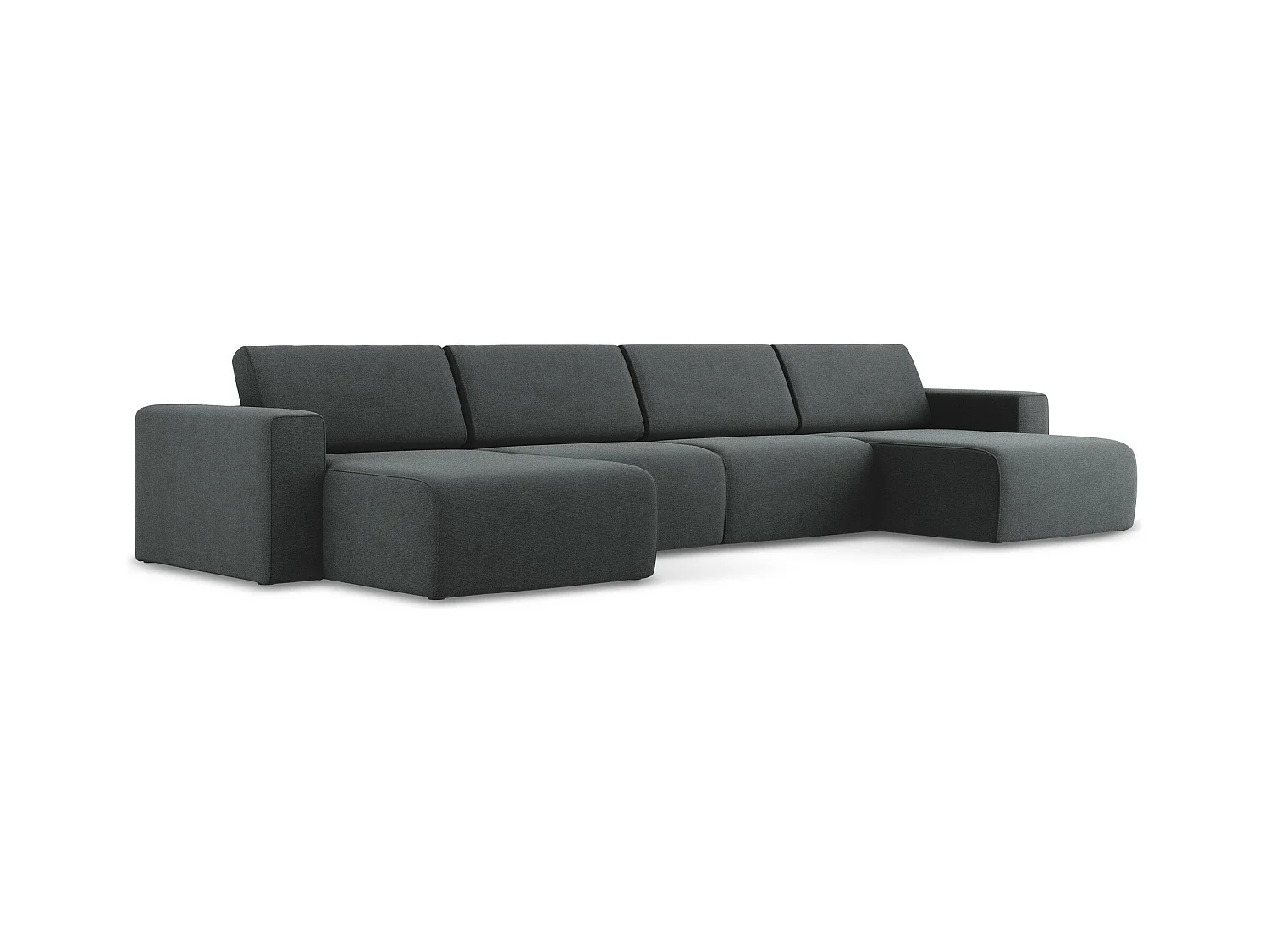 Modulares Wohnlandschaft - / - Strukturstoff - Grau - KALEA