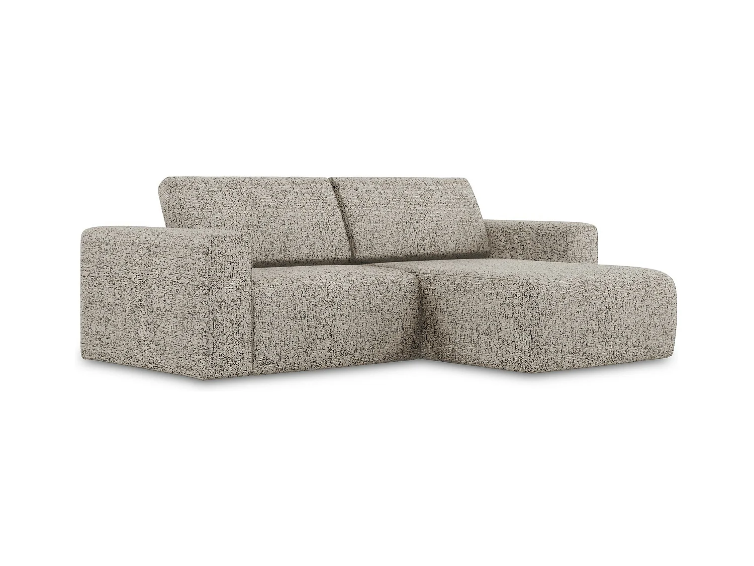 3-Sitzer Modulares Ecksofa - Ecke Rechts - Strukturstoff - Dunkelbeige - KALEA