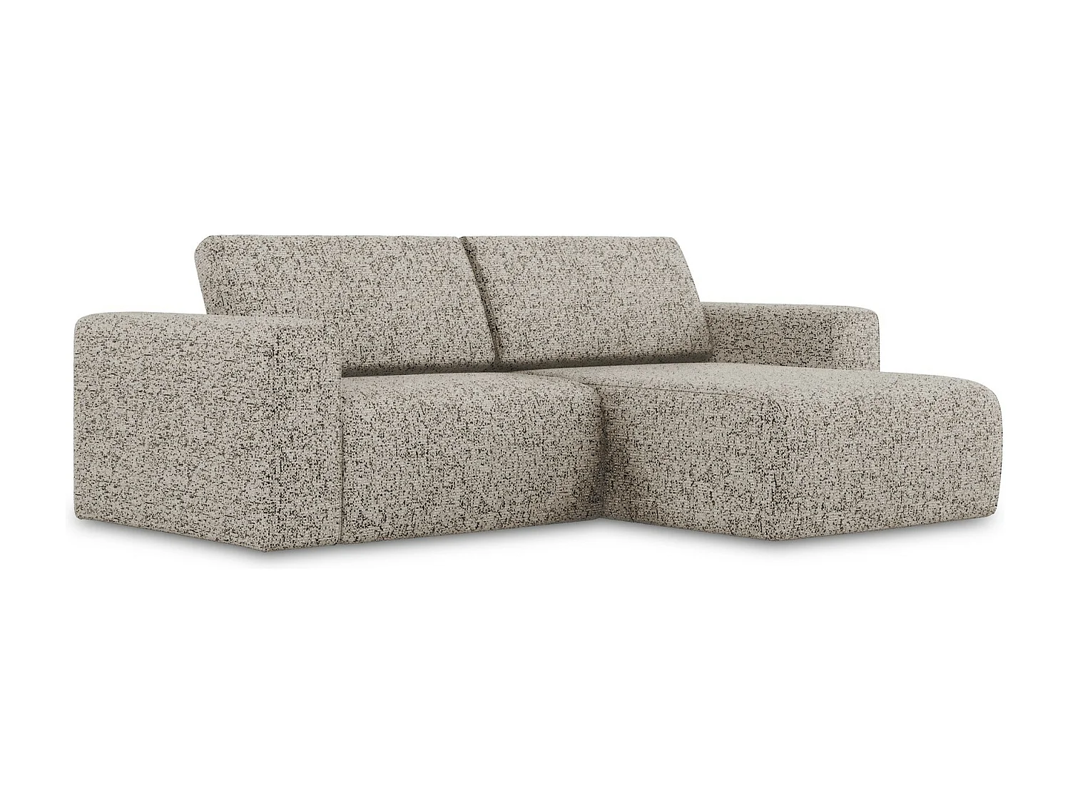 Canapé modulable d’angle S droit en Strukturstoff - beige foncé - KALEA