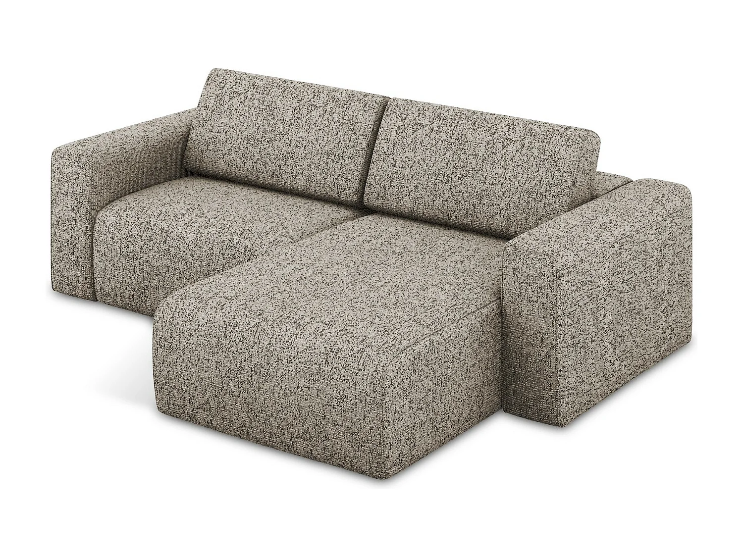 Canapé modulable d’angle S droit en Strukturstoff - beige foncé - KALEA