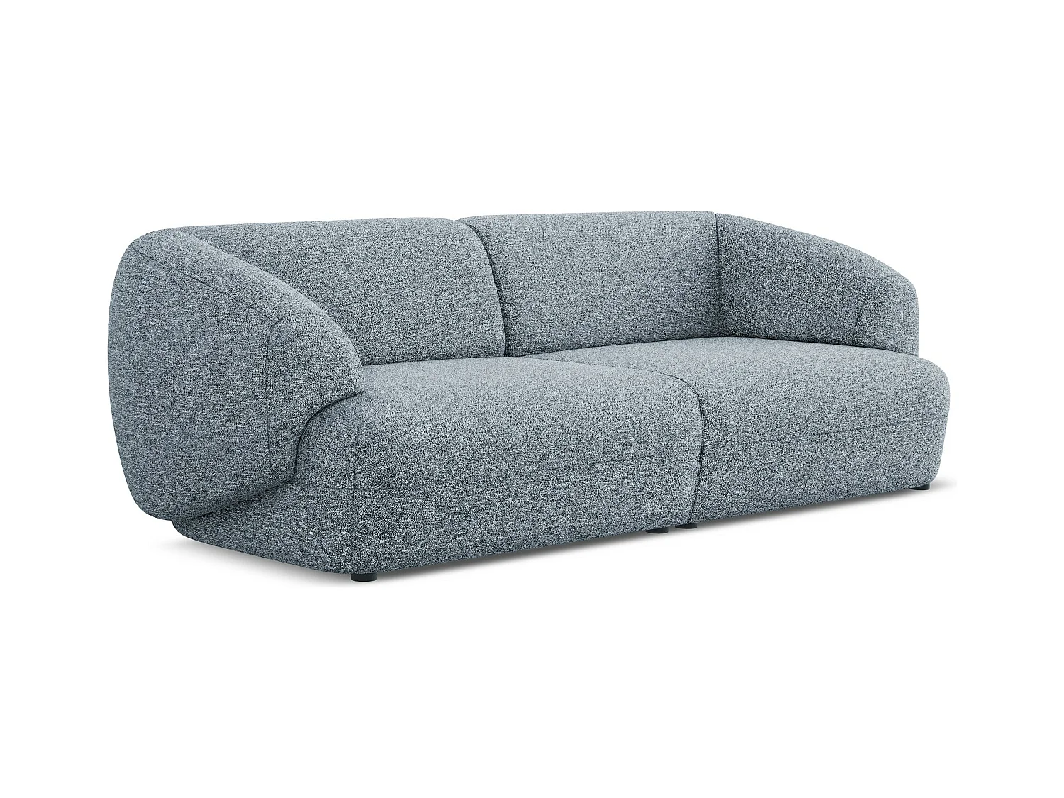 Canapé modulable 4 places en Strukturstoff - jeans - MOANA