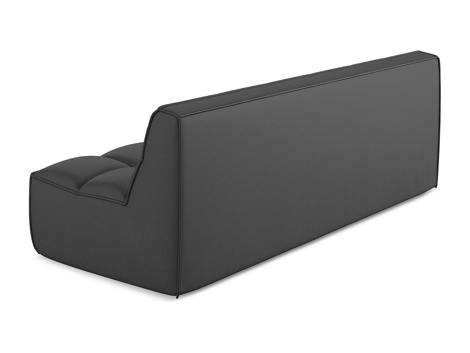 Sofá modular 3 lugares em couro sintético cinza - KALAI