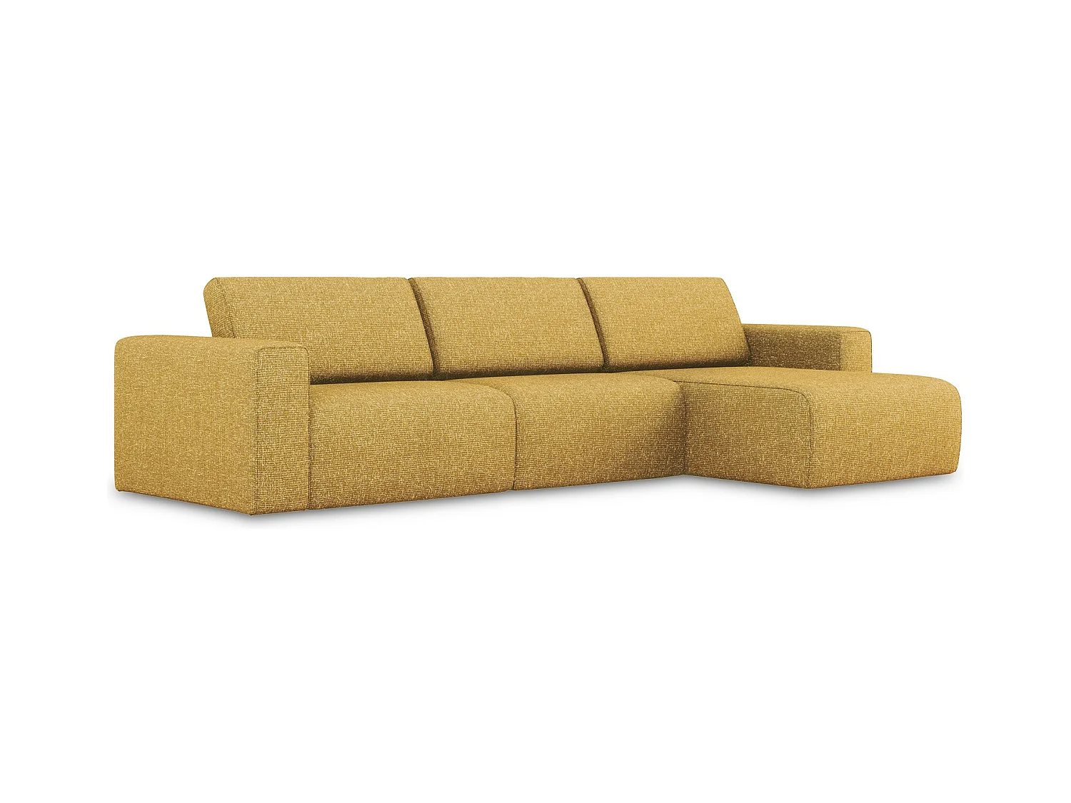 Modulares Ecks Sofa M rechts - Rechts - Strukturstoff - Senf - KALEA