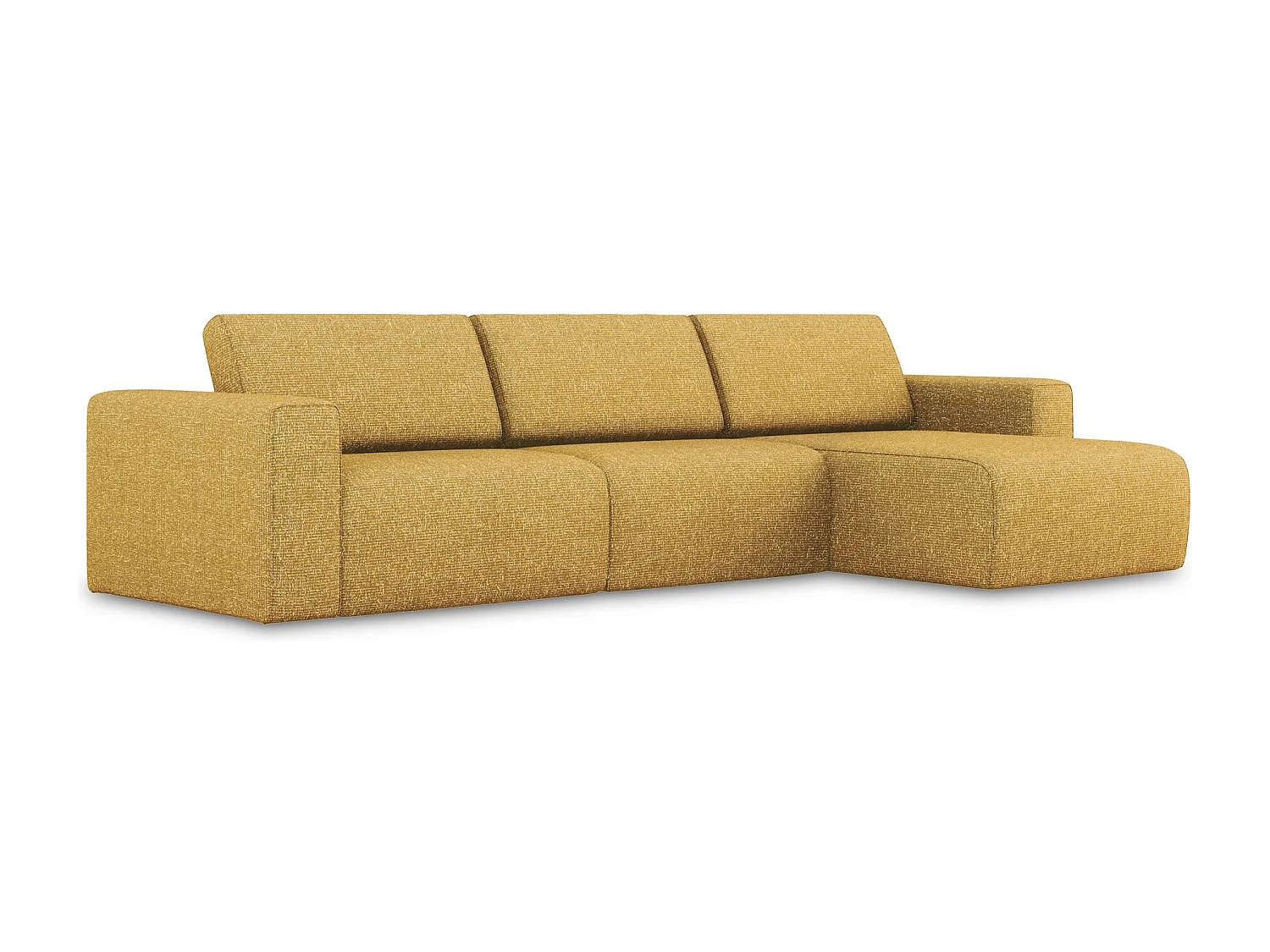 Canapé modulable d’angle M droit en Strukturstoff - moutarde - KALEA