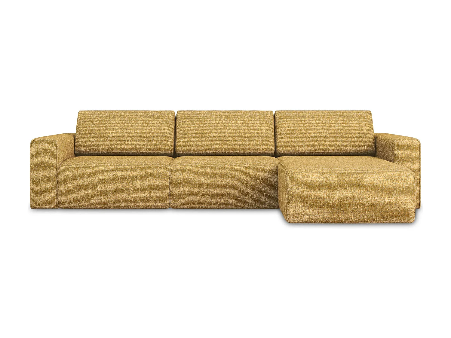 Canapé modulable d’angle M droit en Strukturstoff - moutarde - KALEA