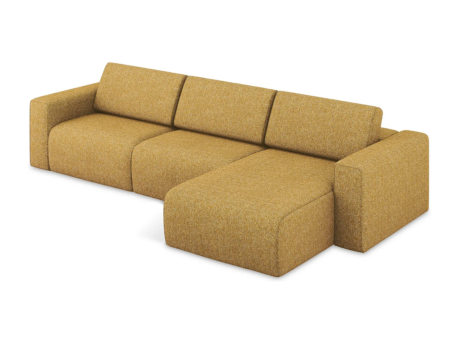 Canapé modulable d’angle M droit en Strukturstoff - moutarde - KALEA