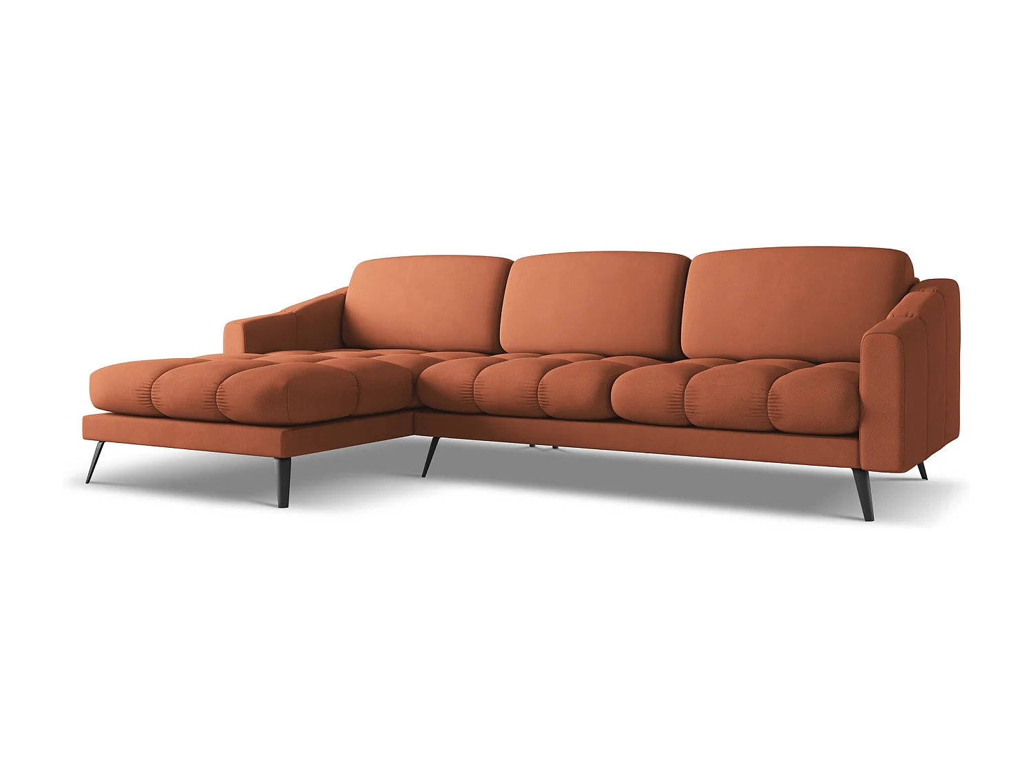 Ecksofa Links - Links - Chenille - Terrakotta - NALU
