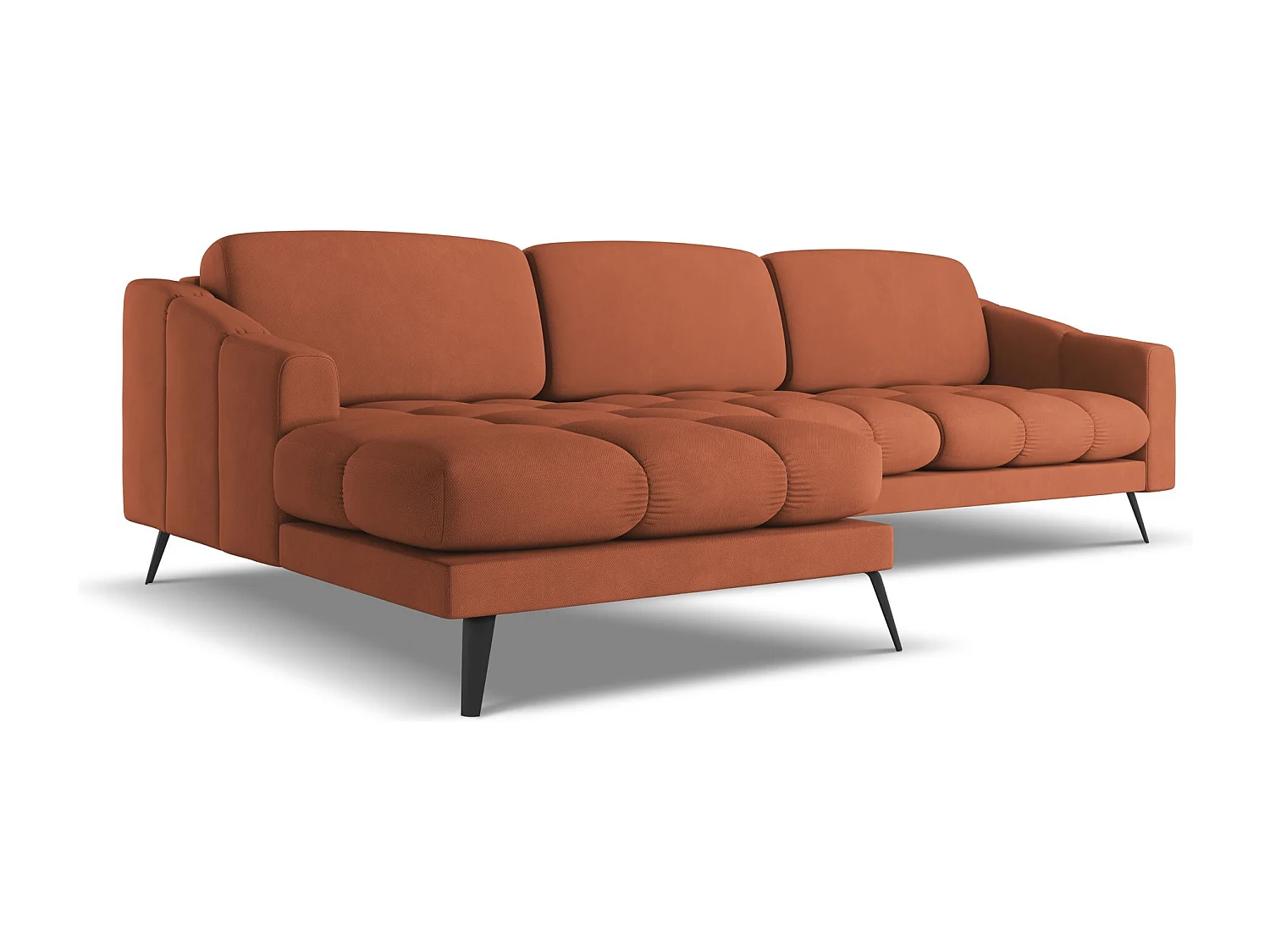 Ecksofa Links - Links - Chenille - Terrakotta - NALU