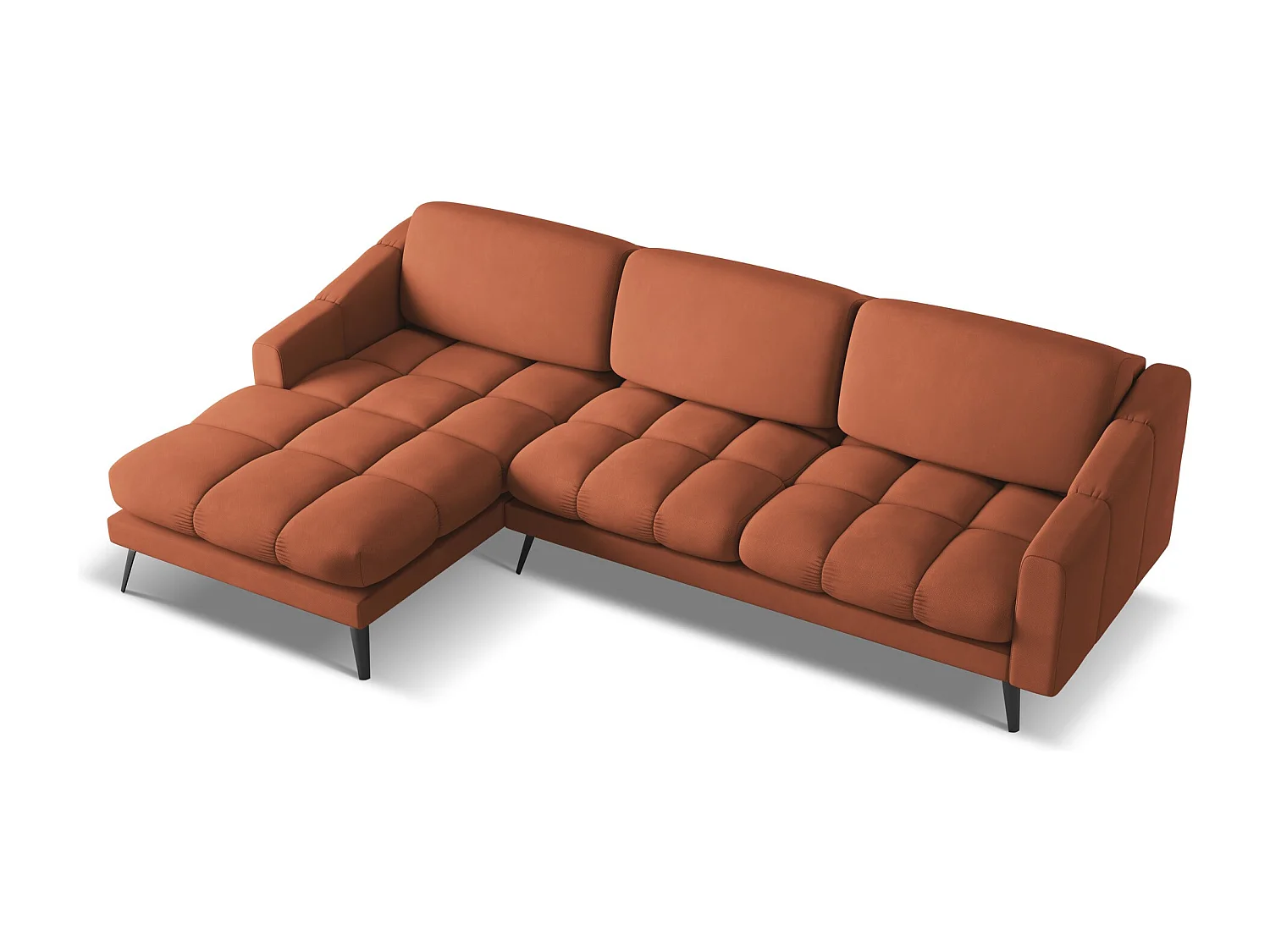 Ecksofa Links - Links - Chenille - Terrakotta - NALU