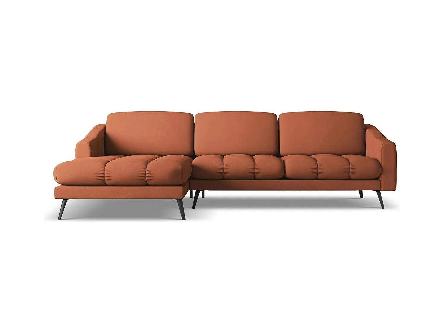 Ecksofa Links - Links - Chenille - Terrakotta - NALU
