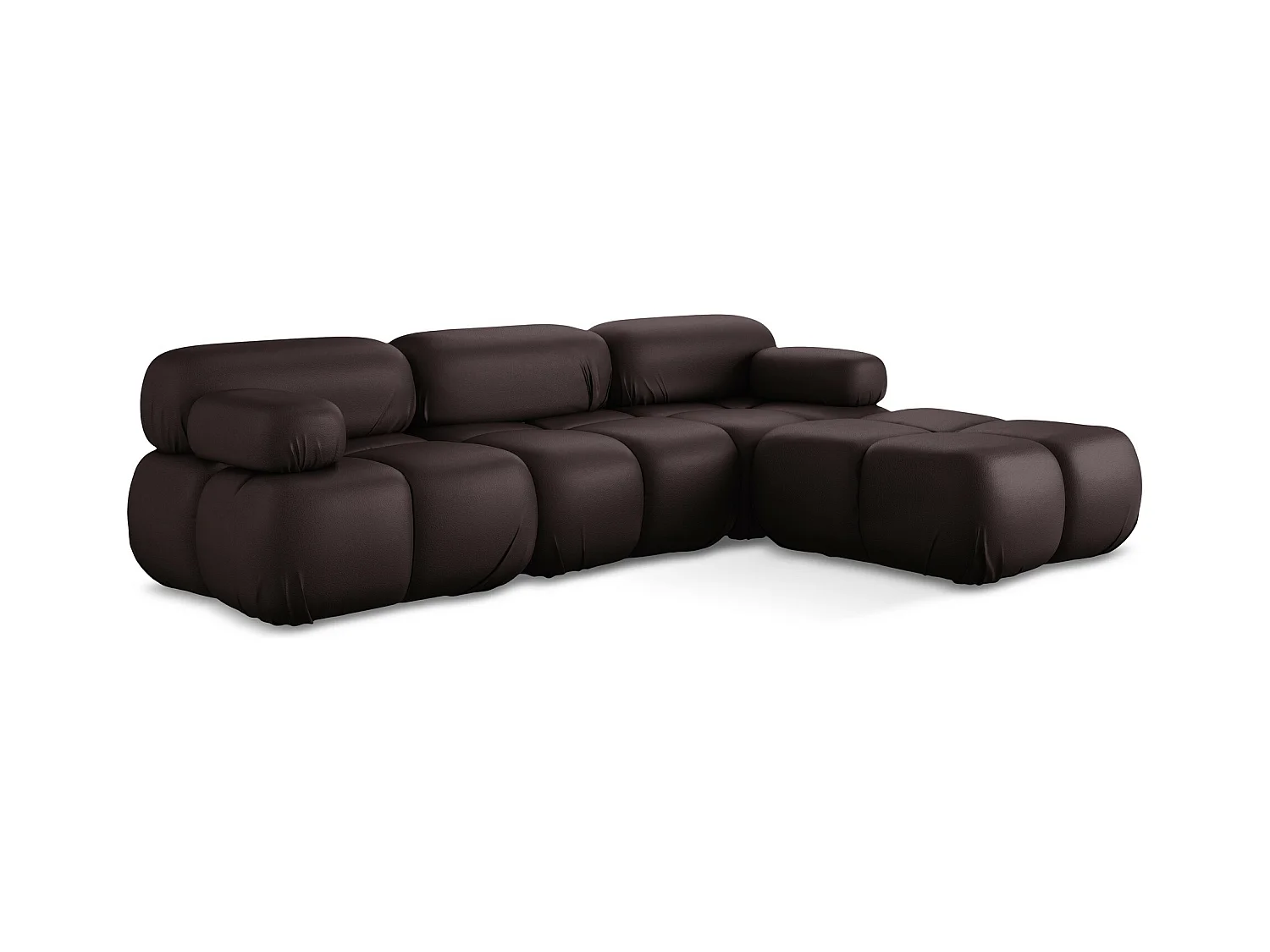 Canapé d'angle modulaire reversible en Cuir artificiel - prune - LOKUA
