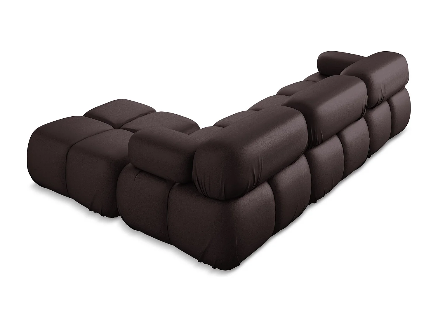 Modułowy narożnik uniwersalny - ze skóry syntetycznej - śliwkowy - LOKUA