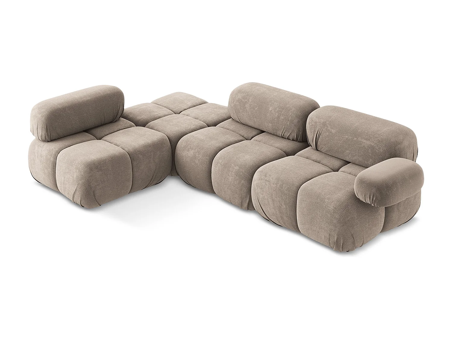 Canapé d'angle modulaire gauche en Chenille - beige foncé - LOKUA