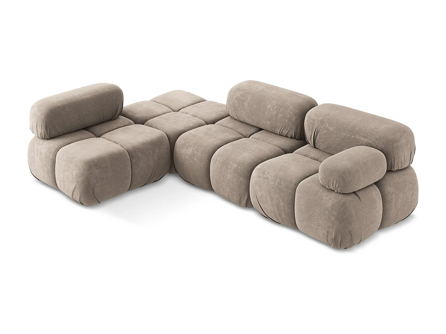 3-Sitzer Modulares Ecksofa - Ecke Links - Chenille - Dunkelbeige - LOKUA