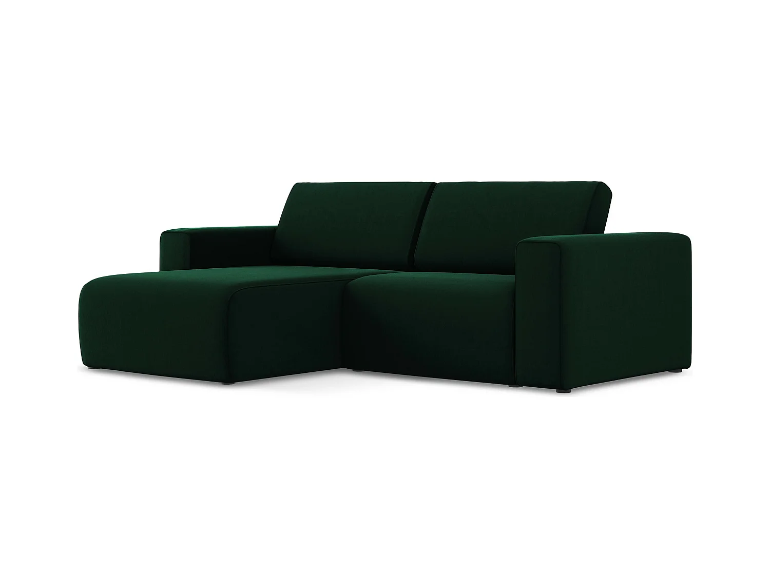 Canapé modulable d’angle S gauche en Samt - bouteille verte - KALEA
