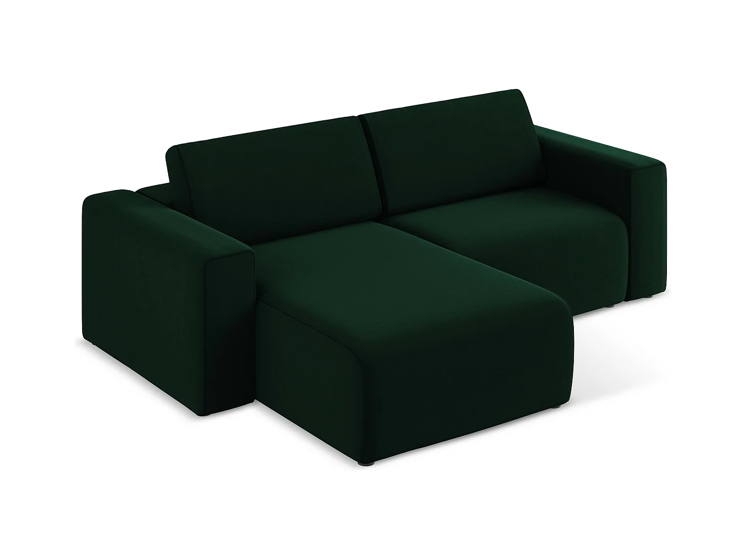 Canapé modulable d’angle S gauche en Samt - bouteille verte - KALEA