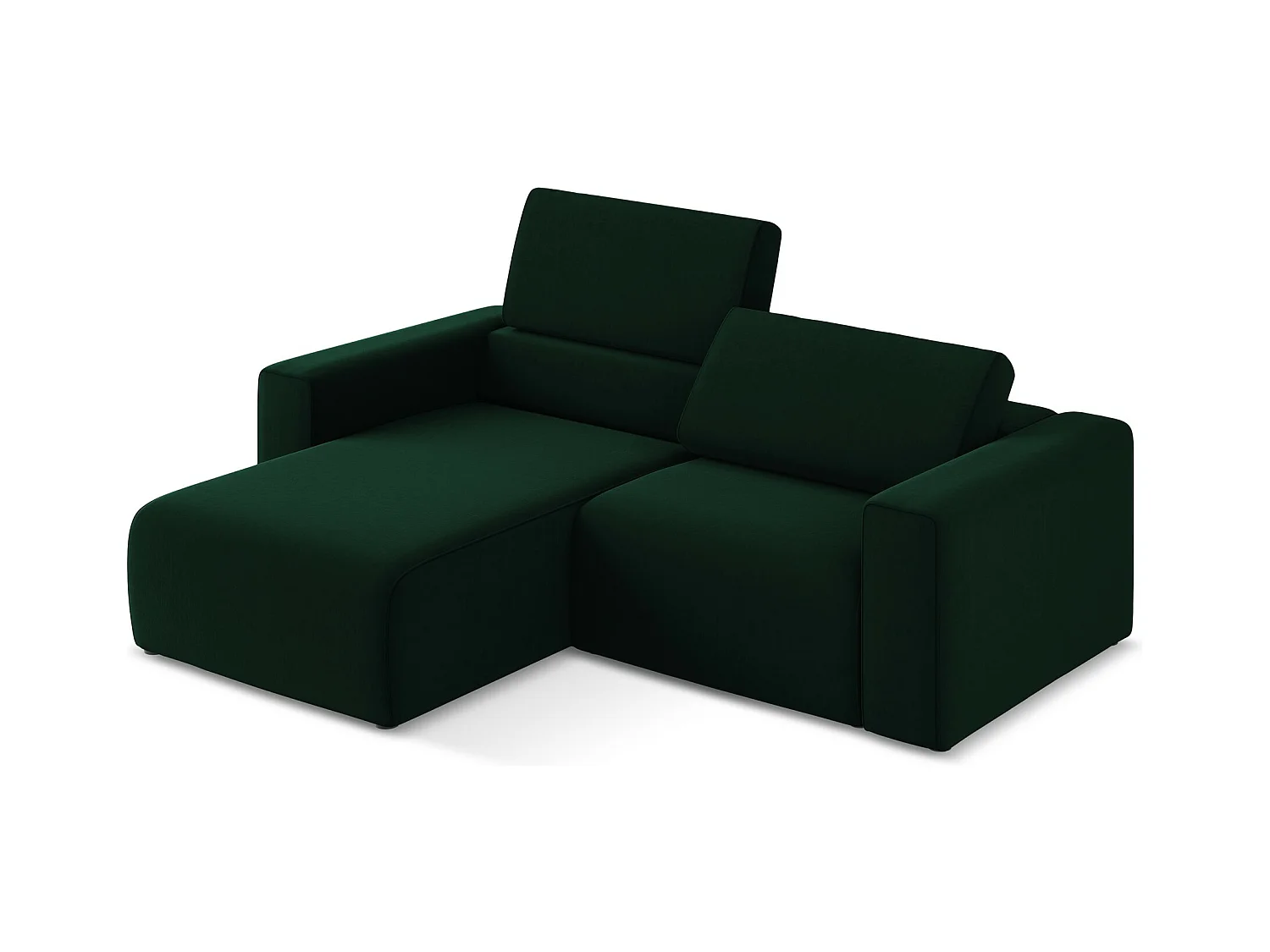 Canapé modulable d’angle S gauche en Samt - bouteille verte - KALEA