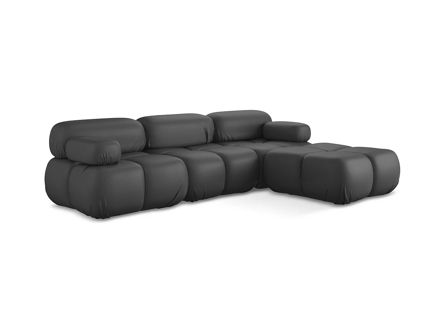 Canapé d'angle modulaire reversible en Cuir artificiel - gris - LOKUA