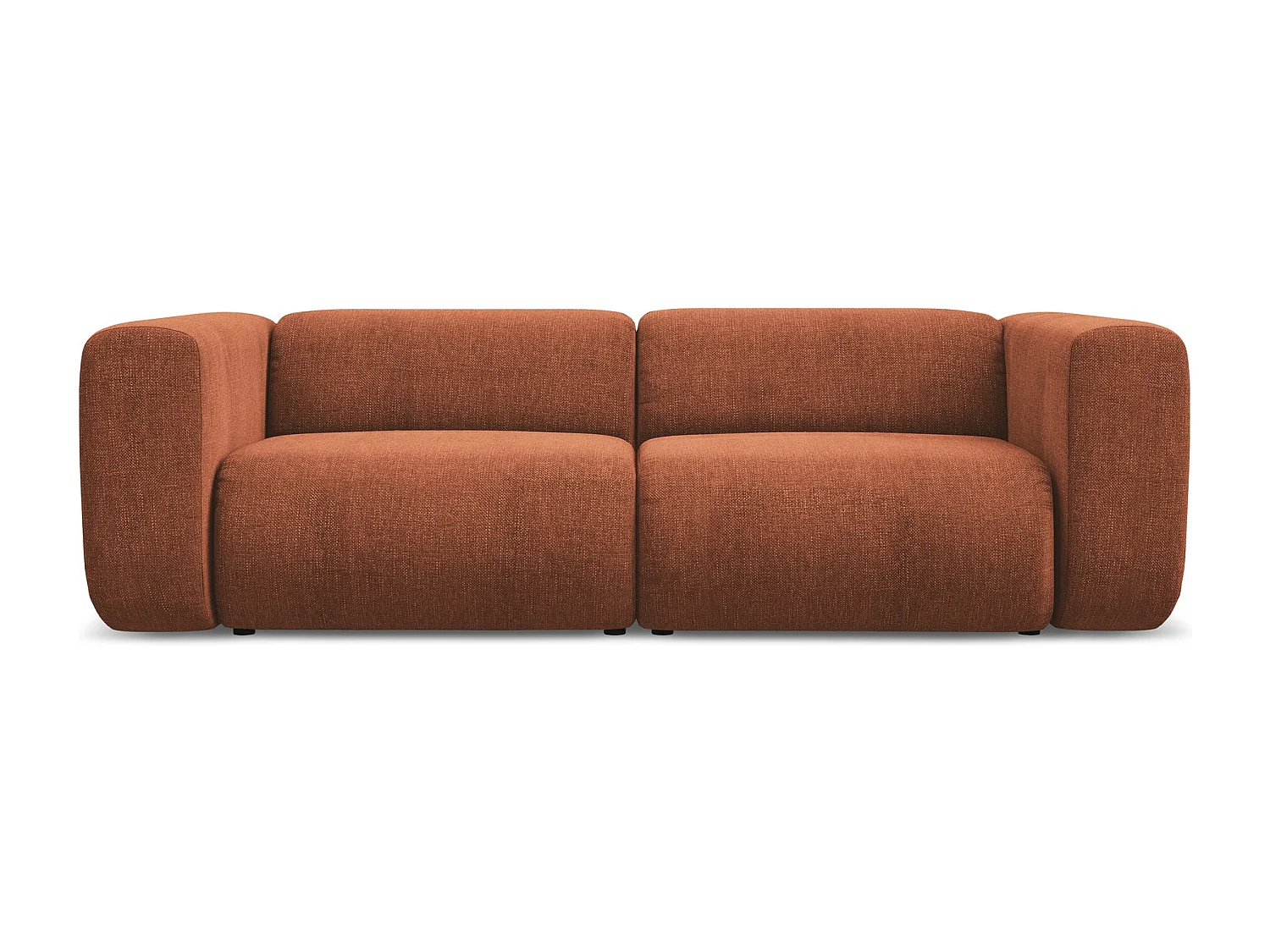 3-osobowa kanapa modułowa - z tkaniny szenilowej - terakota - EKAHI