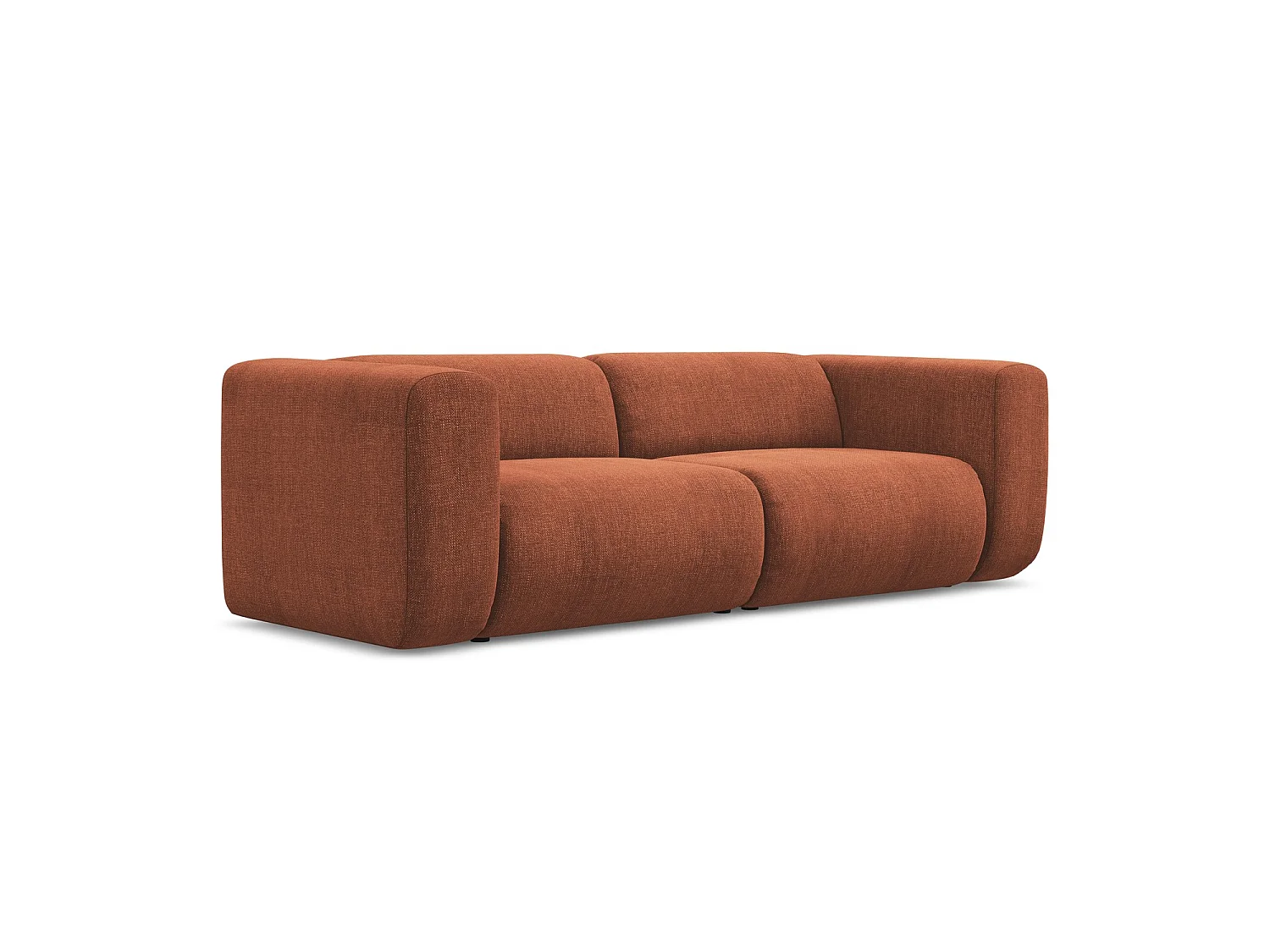 Modulares 3-Sitzer Sofa - - Chenille - Terrakotta - BARI