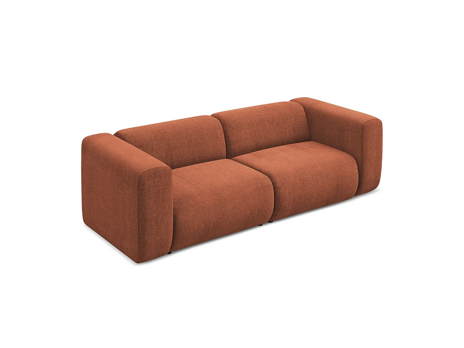 Modulares 3-Sitzer Sofa - - Chenille - Terrakotta - BARI