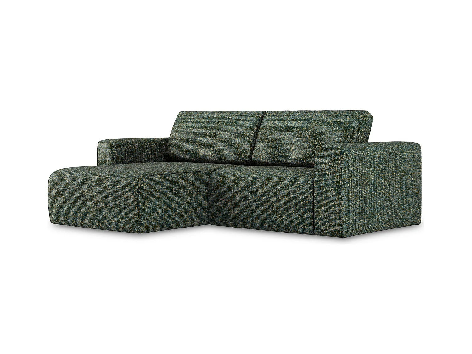 3-Sitzer Modulares Ecksofa - Ecke Links - Strukturstoff - Grün - KALEA