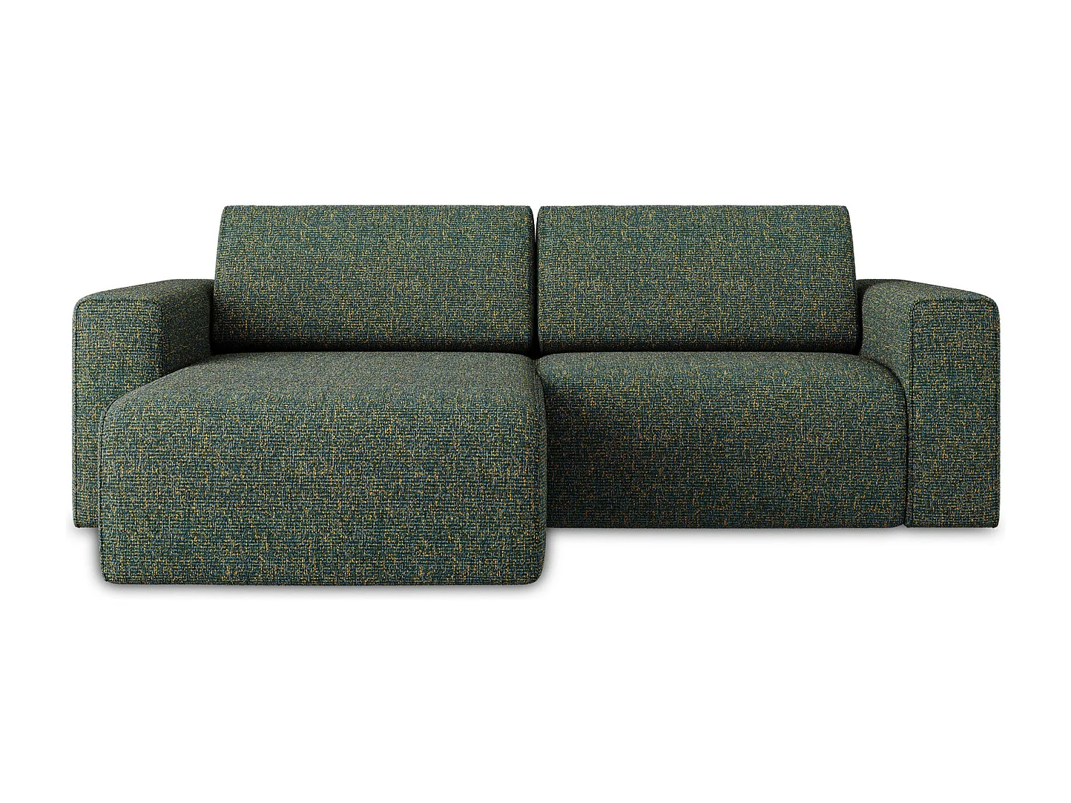 Canapé modulable d’angle S gauche en Strukturstoff - vert - KALEA