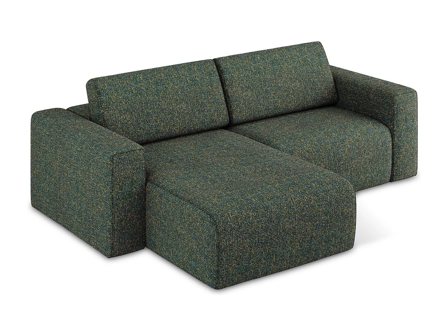 Canapé modulable d’angle S gauche en Strukturstoff - vert - KALEA