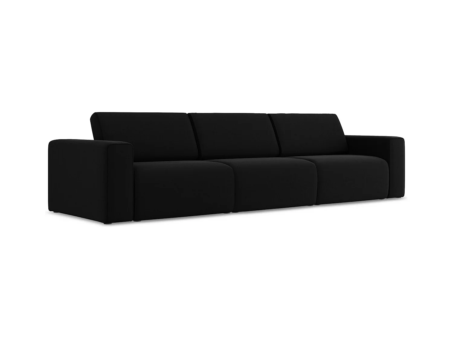 Modulares 4-Sitzer Sofa - - Samt - Schwarz - KALEA