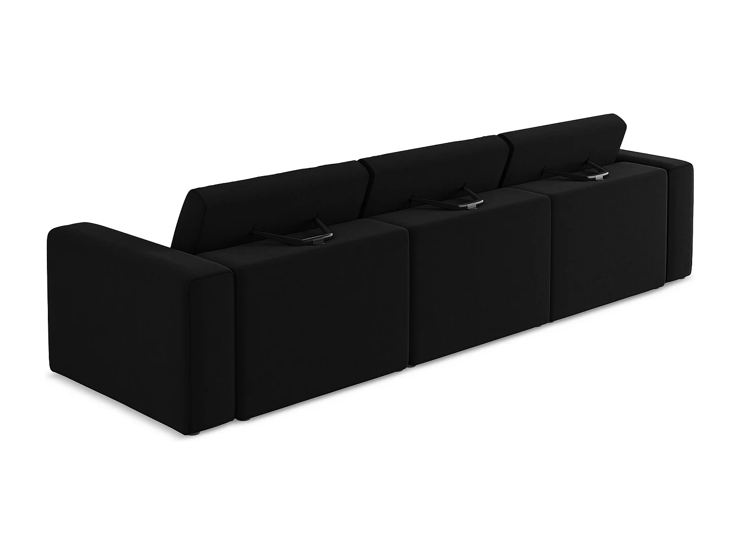 Vierzits modulaire bank van zwart velours - KALEA