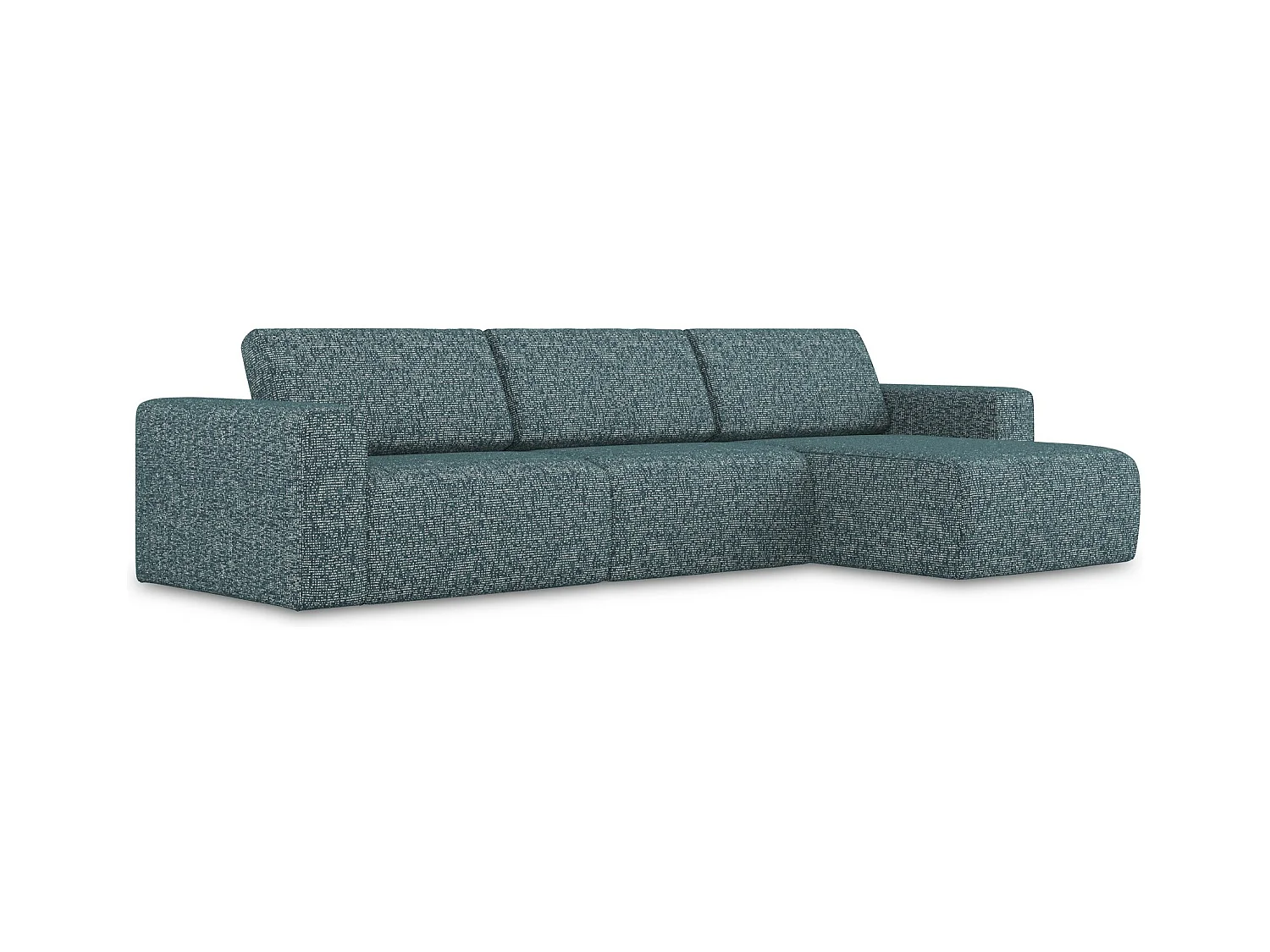 Modulaire hoekbank M rechts van jeans textuurstof - KALEA
