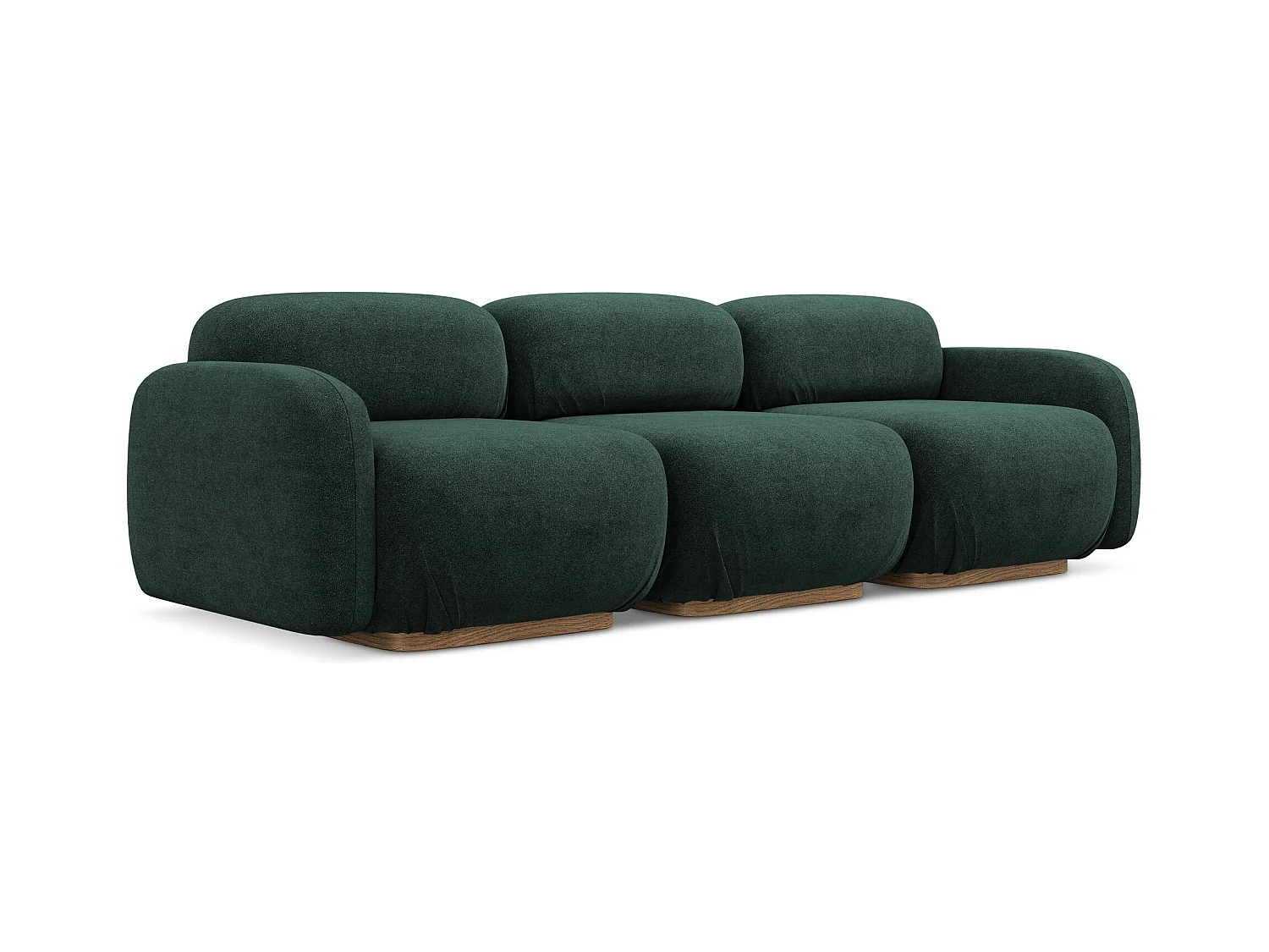 Canapé modulable 4 places en Bouclé - bouteille verte - AILANI
