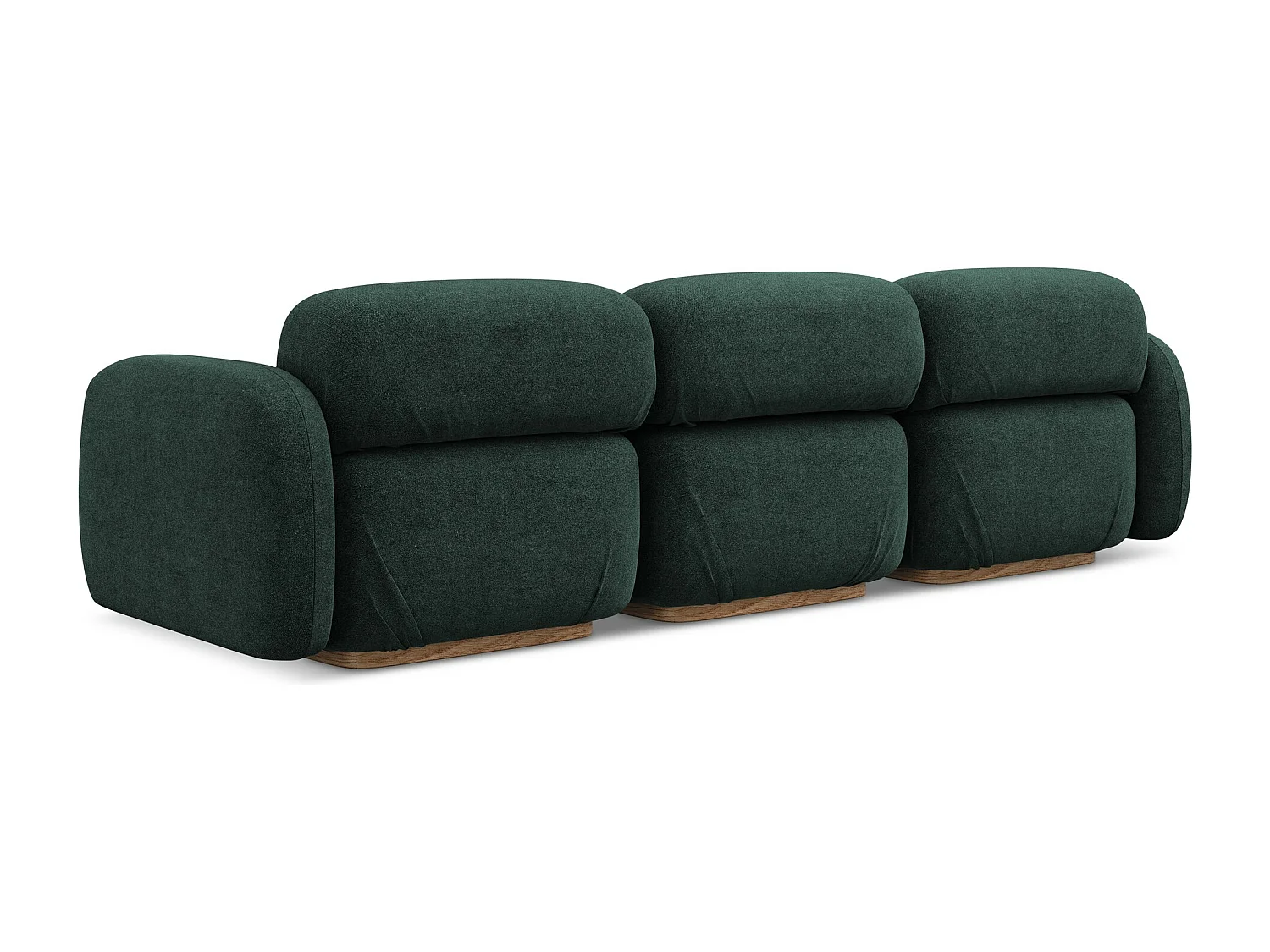 Canapé modulable 4 places en Bouclé - bouteille verte - AILANI