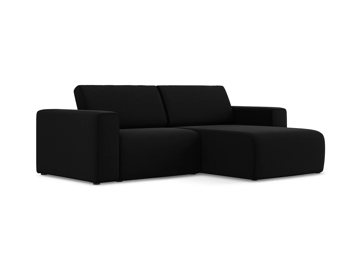 3-Sitzer Modulares Ecksofa - Ecke Rechts - Samt - Schwarz - KALEA