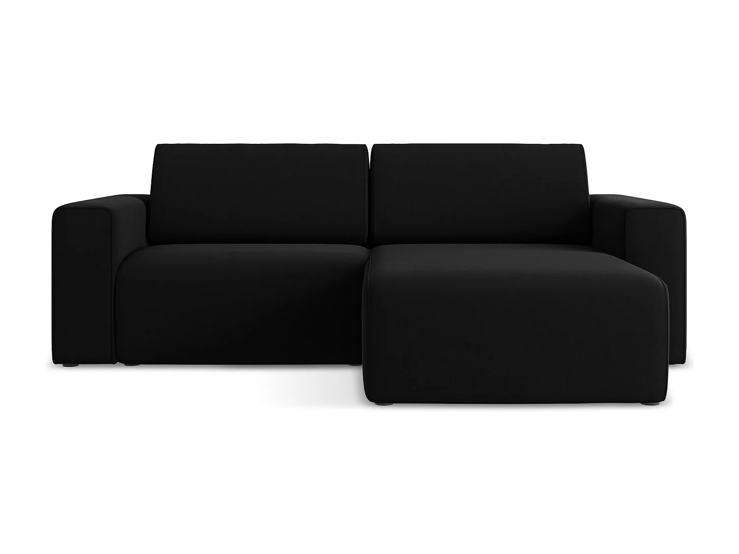 Modulaire hoekbank rechts van zwart velours - KALEA