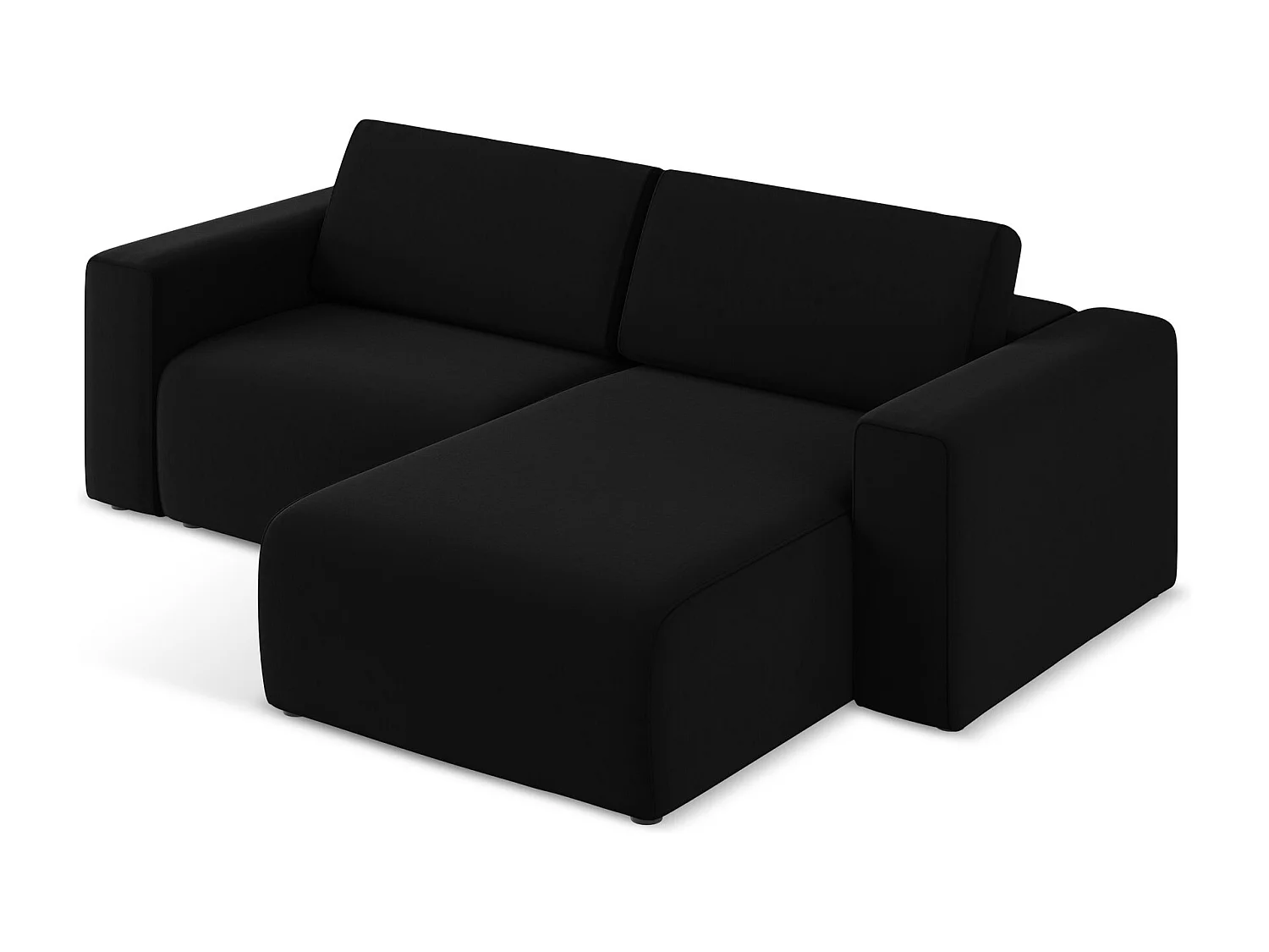 Modulaire hoekbank rechts van zwart velours - KALEA