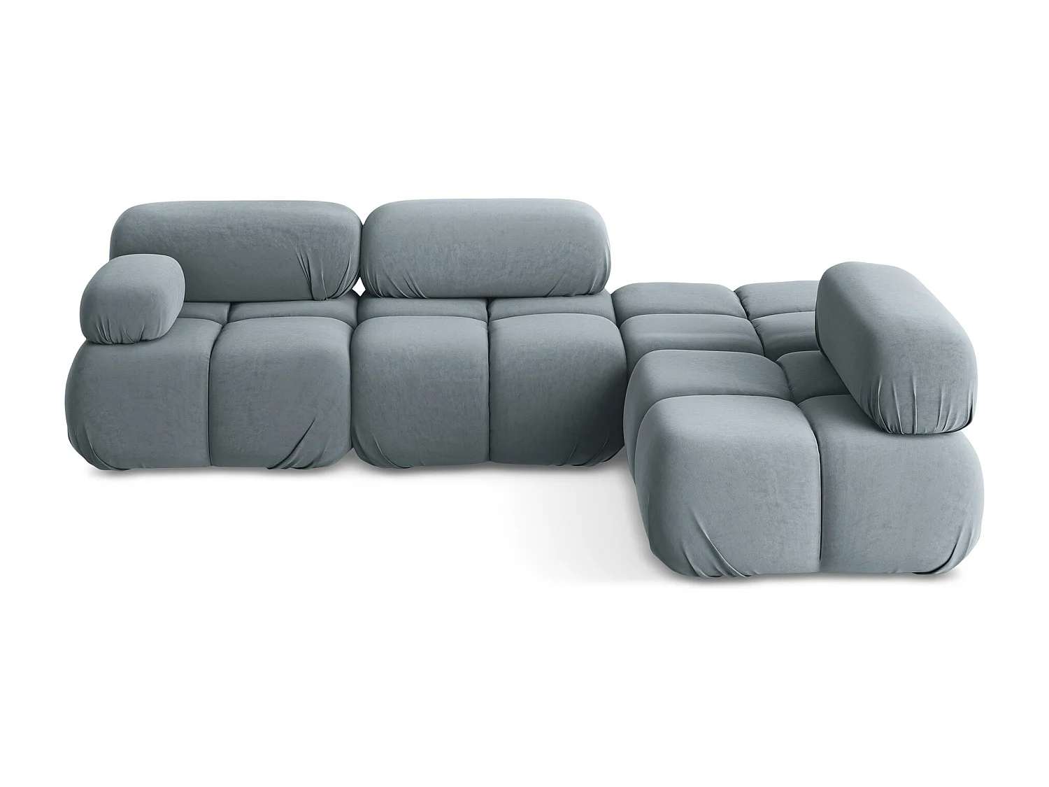 Canapé d'angle modulaire droit en Samt - bleu clair - LOKUA