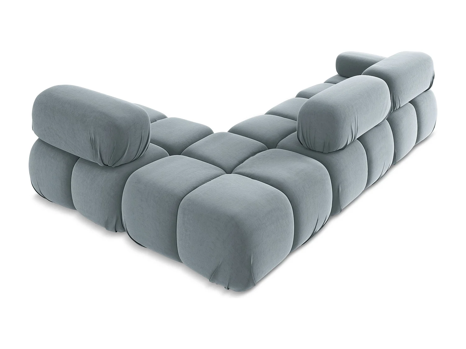 Canapé d'angle modulaire droit en Samt - bleu clair - LOKUA