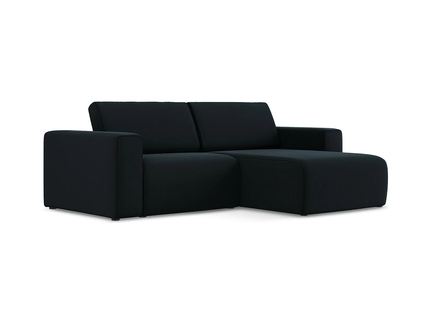 Canapé modulable d’angle S droit en Samt - bleu royal - KALEA