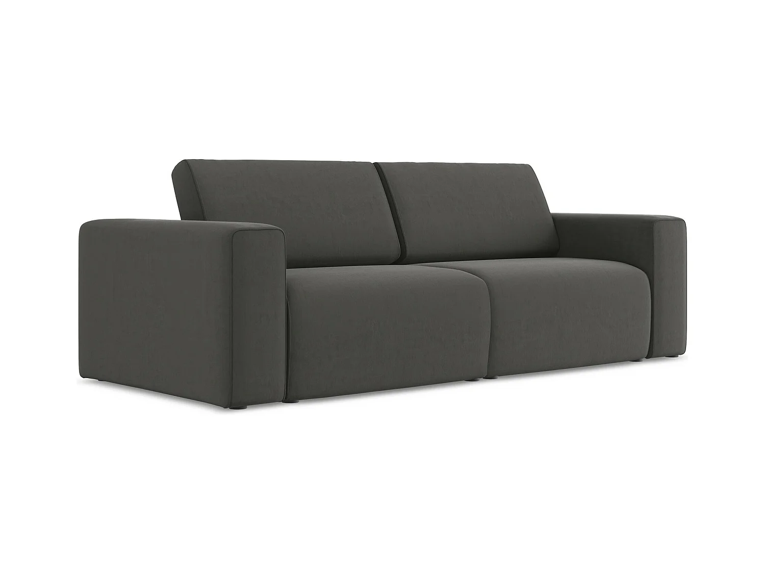 Canapé modulable 3 places en Samt - acier - KALEA