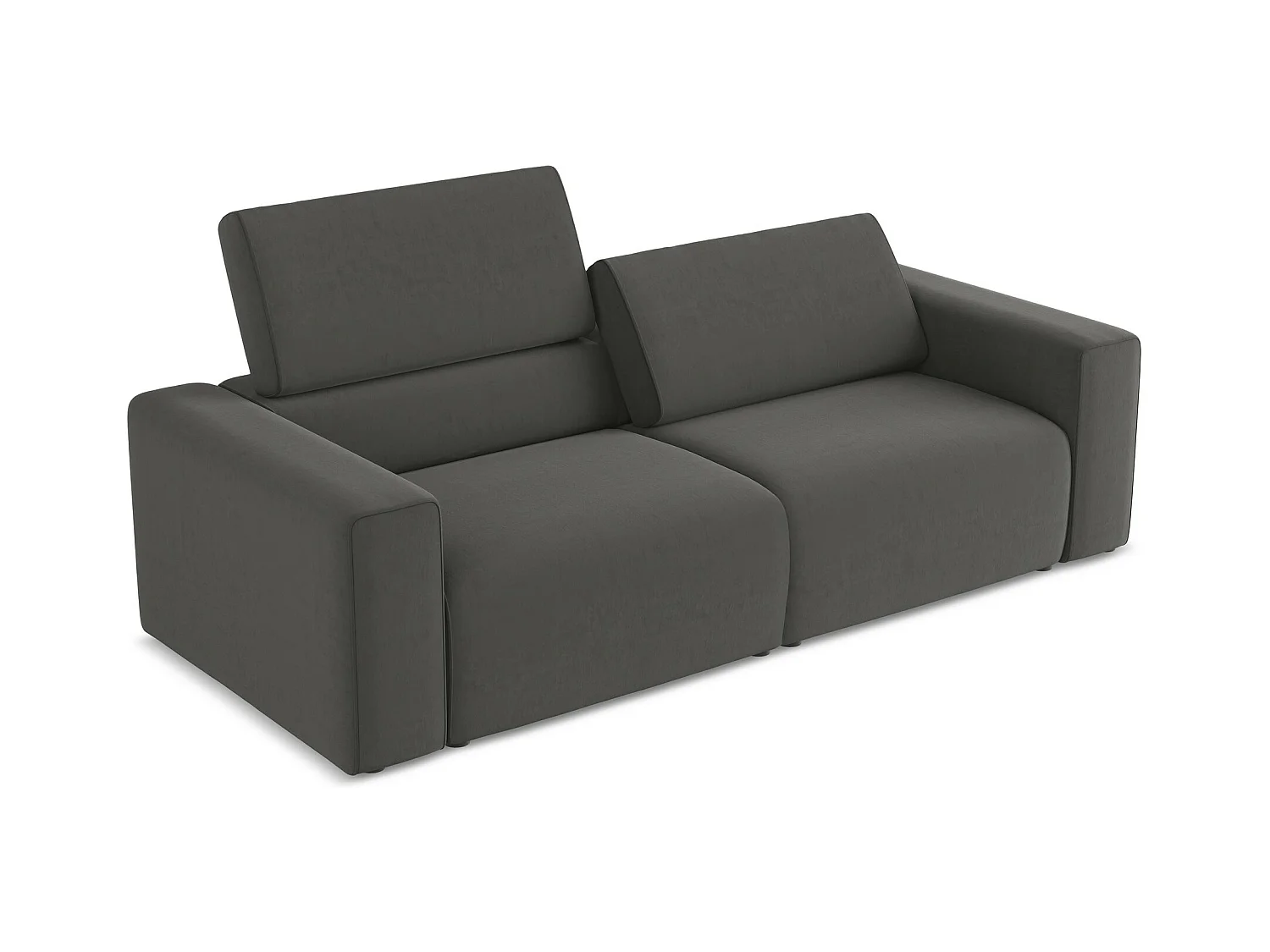 Driezits modulaire bank van staal velours - KALEA