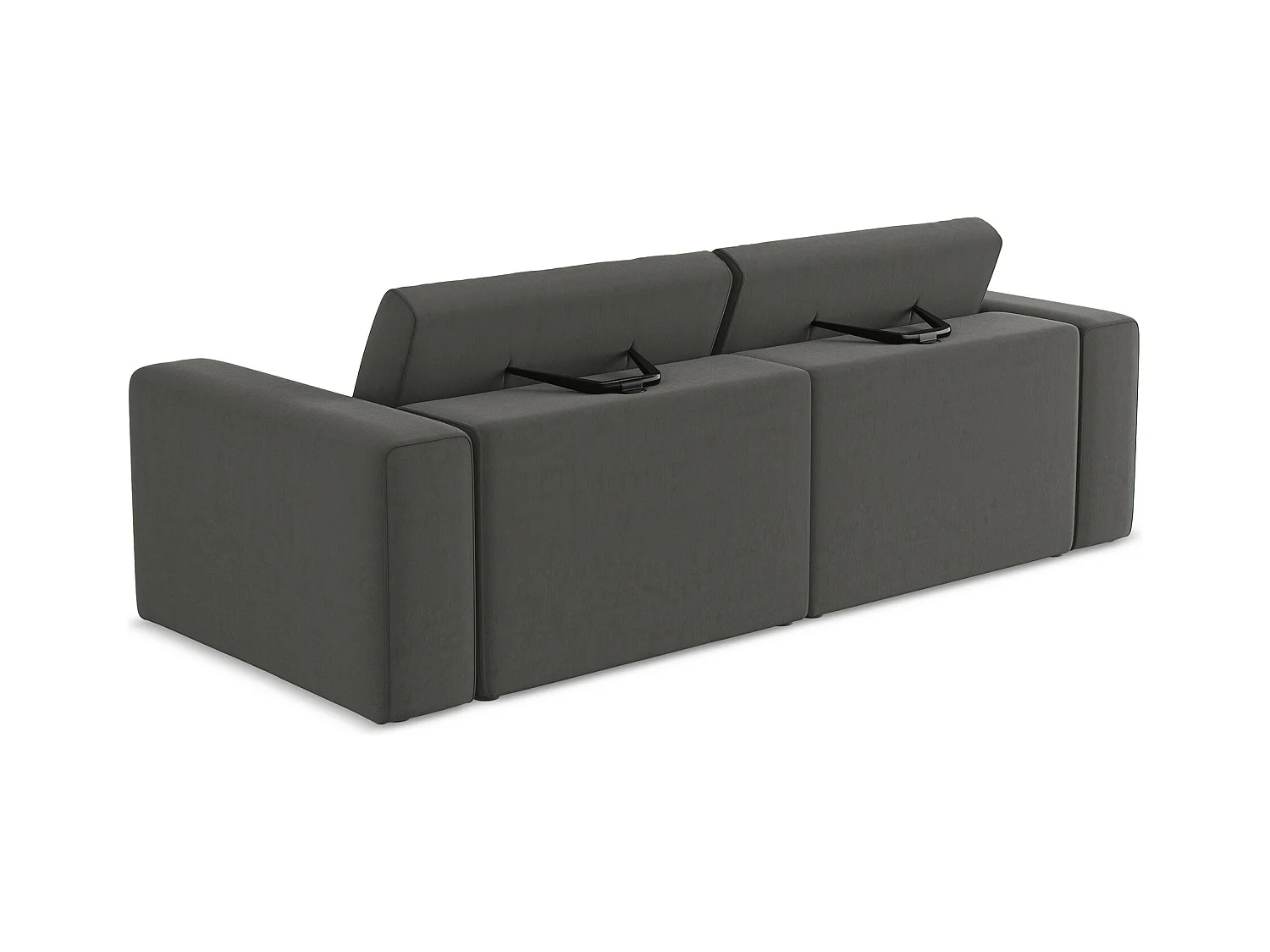 Driezits modulaire bank van staal velours - KALEA