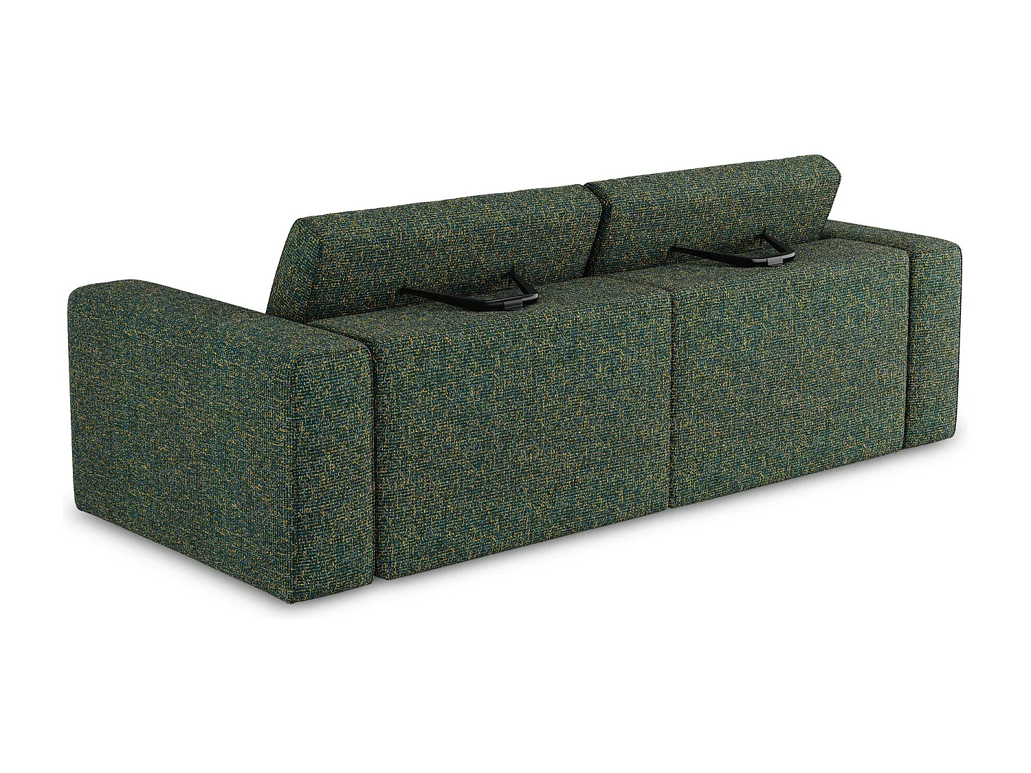 Canapé modulable 3 places en Strukturstoff - vert - KALEA