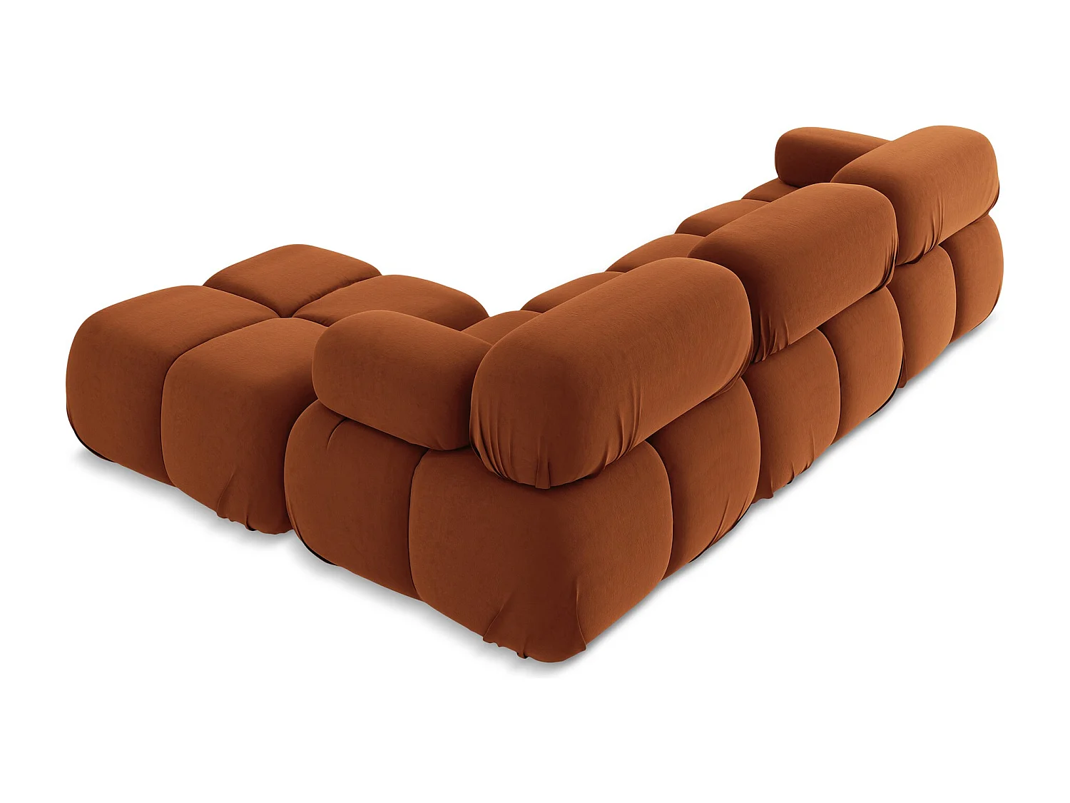 Canapé d'angle modulaire reversible en Samt - terre cuite - LOKUA