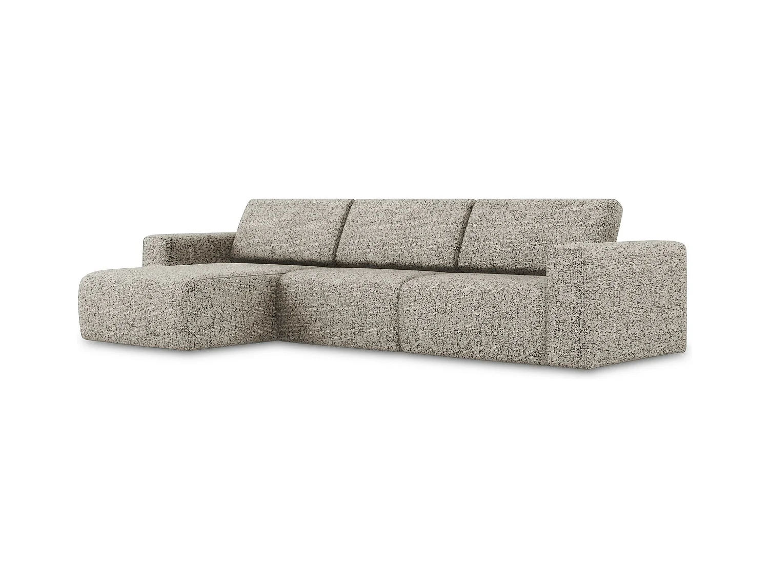 Modulares Ecks Sofa M links - Links - Strukturstoff - Dunkelbeige - KALEA